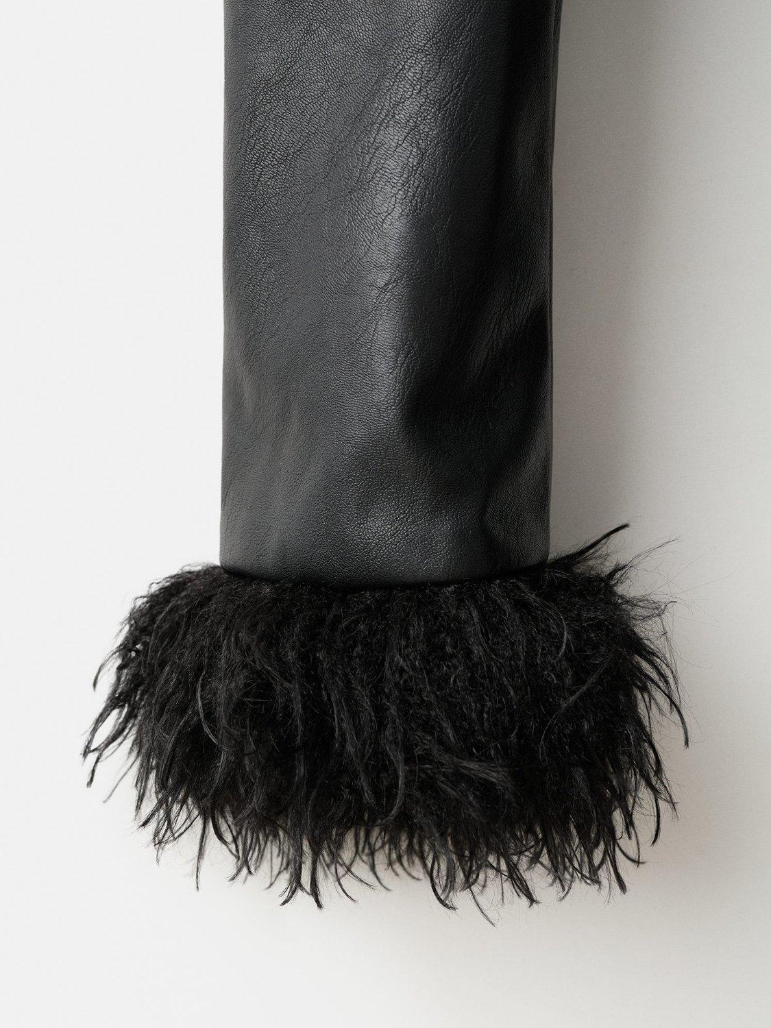 Product image 5 of 7, which shows Mango Charlotte Faux Leather Coat, Black, L