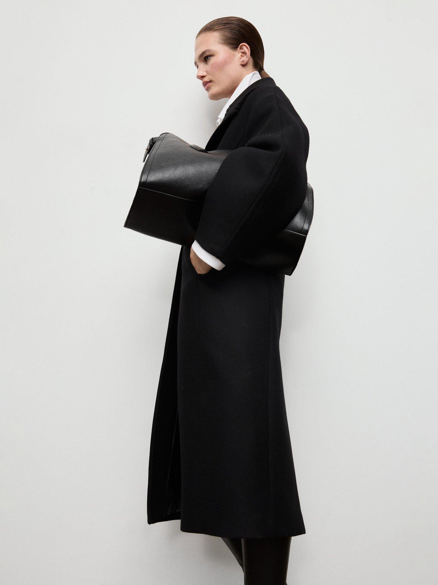 Product image 2 of 7, which shows Mango Nohi Wool Rich Coat, Black, L
