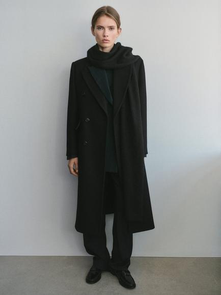 Mango Yvse Wool Rich Coat, Black - view 2, Black