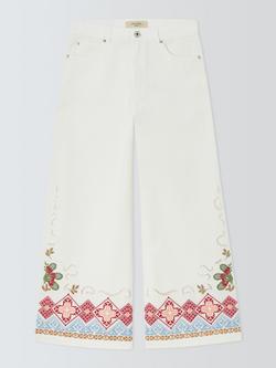 Weekend MaxMara Adunco Pattern Hem Trousers, White/Multi, White/Multi