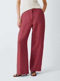 Weekend MaxMara Malizia Pure Linen Trousers, Cherry, Cherry
