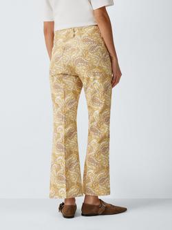 Weekend MaxMara Basket Weave Print Ankle Trousers, Yellow - view 2, Yellow