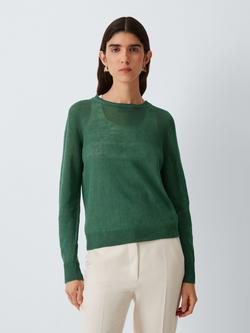 Weekend MaxMara Linen Crew Neck Jumper, Green, Green
