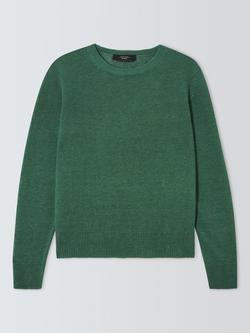 Weekend MaxMara Linen Crew Neck Jumper, Green, Green