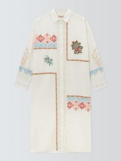 Weekend MaxMara Gru Floral Shirt Dress, White/Multi, White/Multi