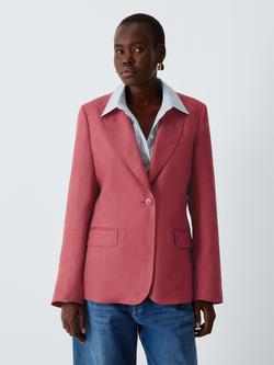 Weekend MaxMara Nalut Pure Linen Jacket, Cherry, Cherry