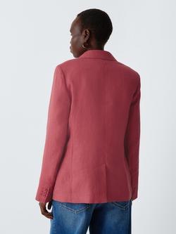 Weekend MaxMara Nalut Pure Linen Jacket, Cherry - view 2, Cherry