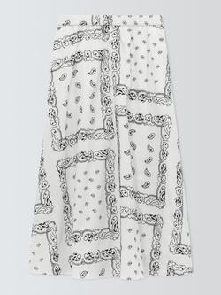 Weekend MaxMara Caravan Paisley Midi Skirt, White/Black, White/Black