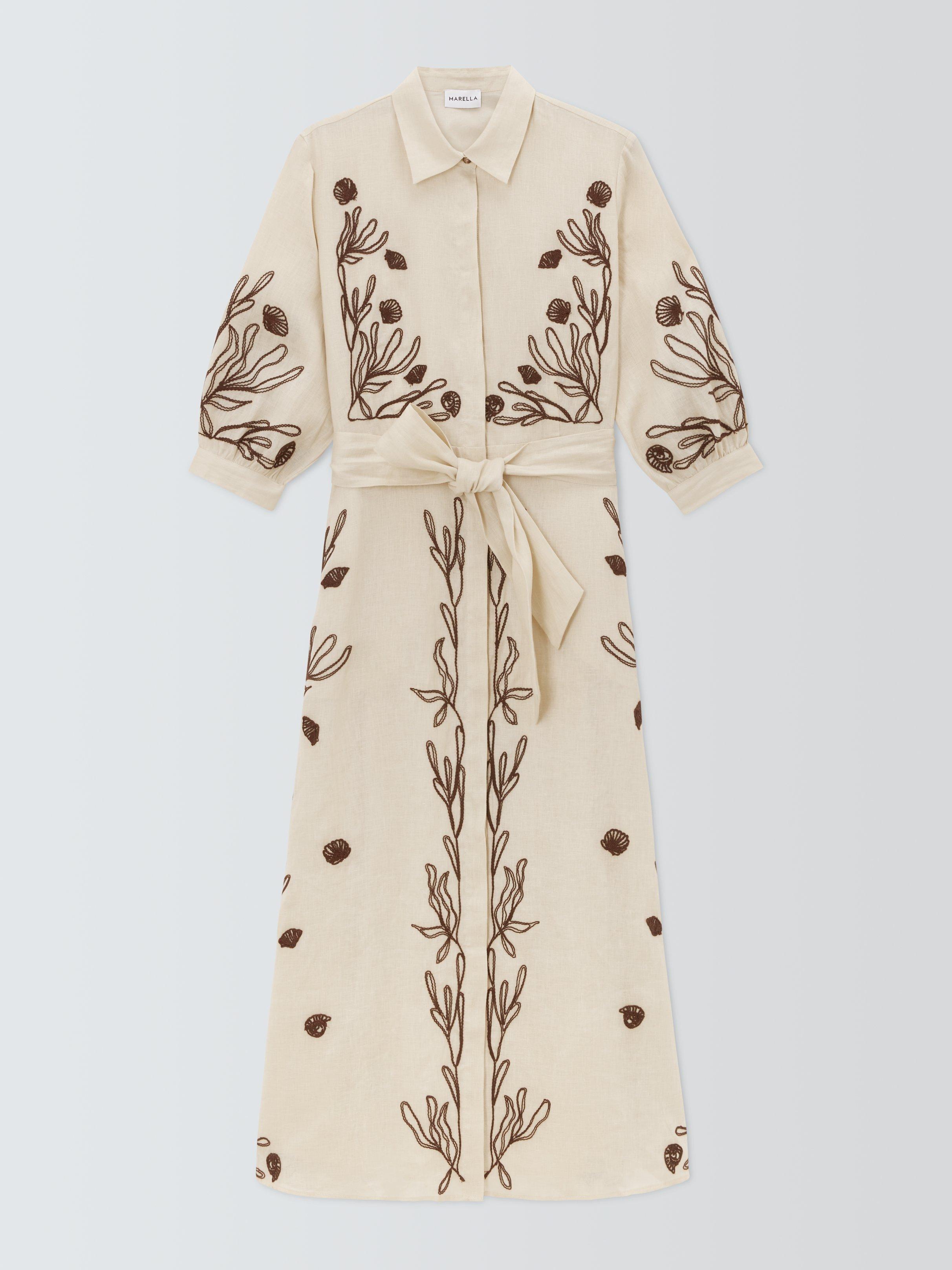 chinese dress ladies Marella Linen Midi Dress