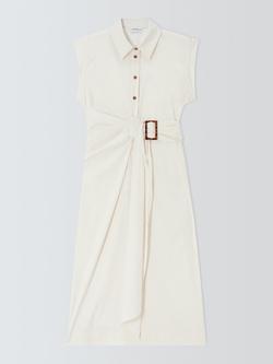Marella Gocce Belted Shirt Dress, White, White