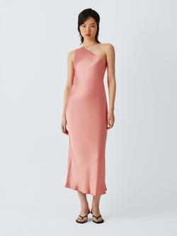 Marella Magia One Shoulder Satin Dress, Pink, Pink