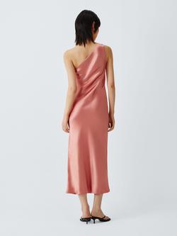 Marella Magia One Shoulder Satin Dress, Pink - view 2, Pink