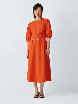 Marella Stecca Belted Flared Dress, Orange, Orange