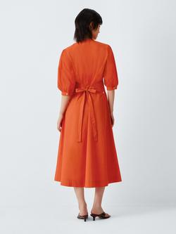 Marella Stecca Belted Flared Dress, Orange - view 2, Orange