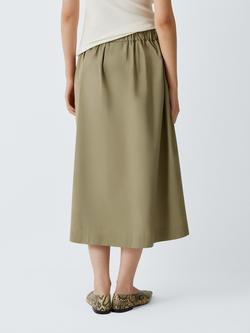 Marella Memore Pleated Drape Skirt, Kaki - view 2, Kaki