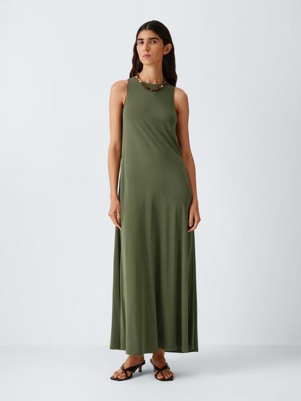 MM by MaxMara Bosso Sleeveless Midi Dress, Dark Green, Dark Green