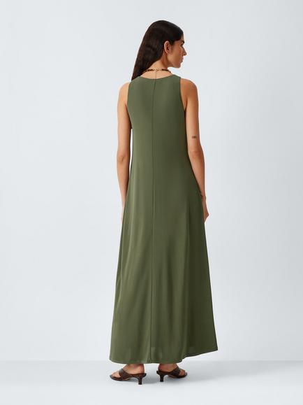 MM by MaxMara Bosso Sleeveless Midi Dress, Dark Green - view 2, Dark Green