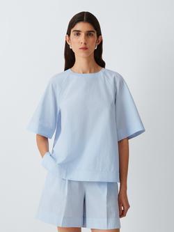 MM by MaxMara Short Sleeve Cotton Top, Light Blue, Light Blue