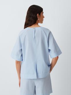 MM by MaxMara Short Sleeve Cotton Top, Light Blue - view 2, Light Blue