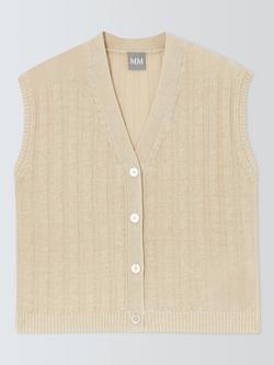 MM by MaxMara Ranghi Cable Knit Waistcoat, Beige, Beige