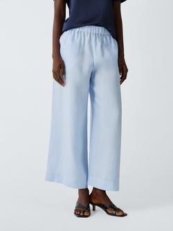 MM by MaxMara Canneti Pure Linen Trousers, Sky Blue, Sky Blue