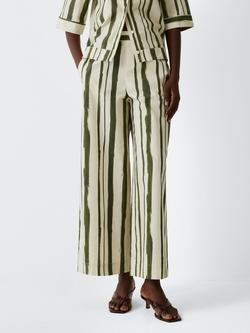 MM by MaxMara Pelota Stripe Trousers, Cream/Green, Cream/Green
