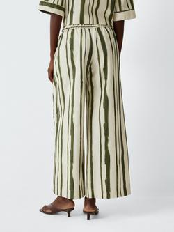 MM by MaxMara Pelota Stripe Trousers, Cream/Green - view 2, Cream/Green