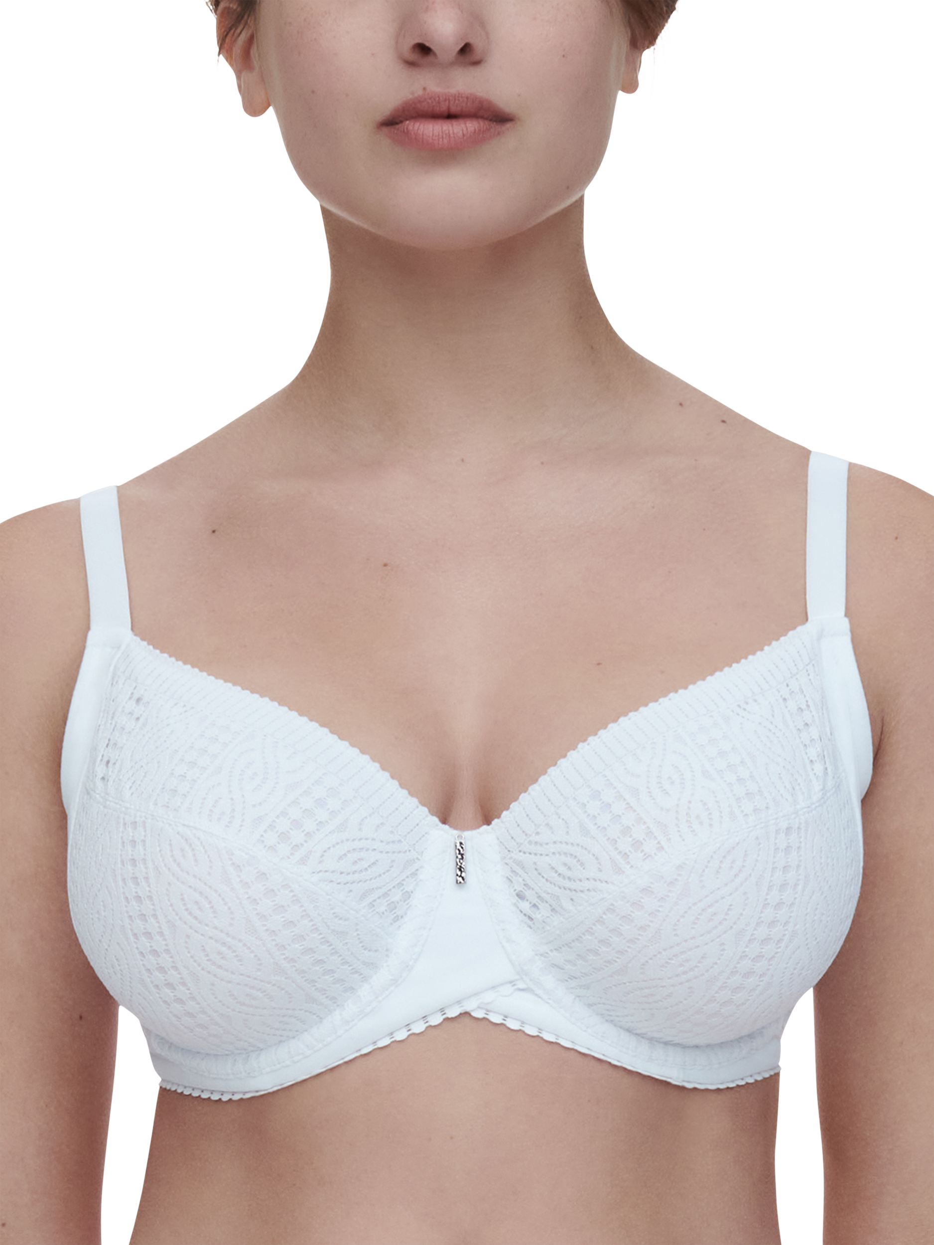Product image 1 of 5, which shows Chantelle Easy Support Full Cup Underwired Bra, White, 32DD