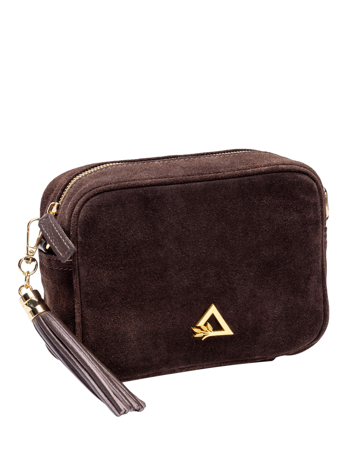 Product image 2 of 5, which shows Hay Life Elie Beaumont Pure Suede Camera Bag, Chocolate, One Size