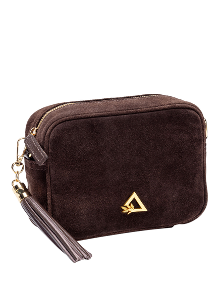 Hay Life Elie Beaumont Pure Suede Camera Bag, Chocolate - view 2, Chocolate