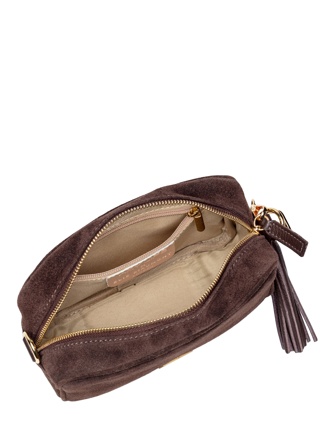 Product image 5 of 5, which shows Hay Life Elie Beaumont Pure Suede Camera Bag, Chocolate, One Size