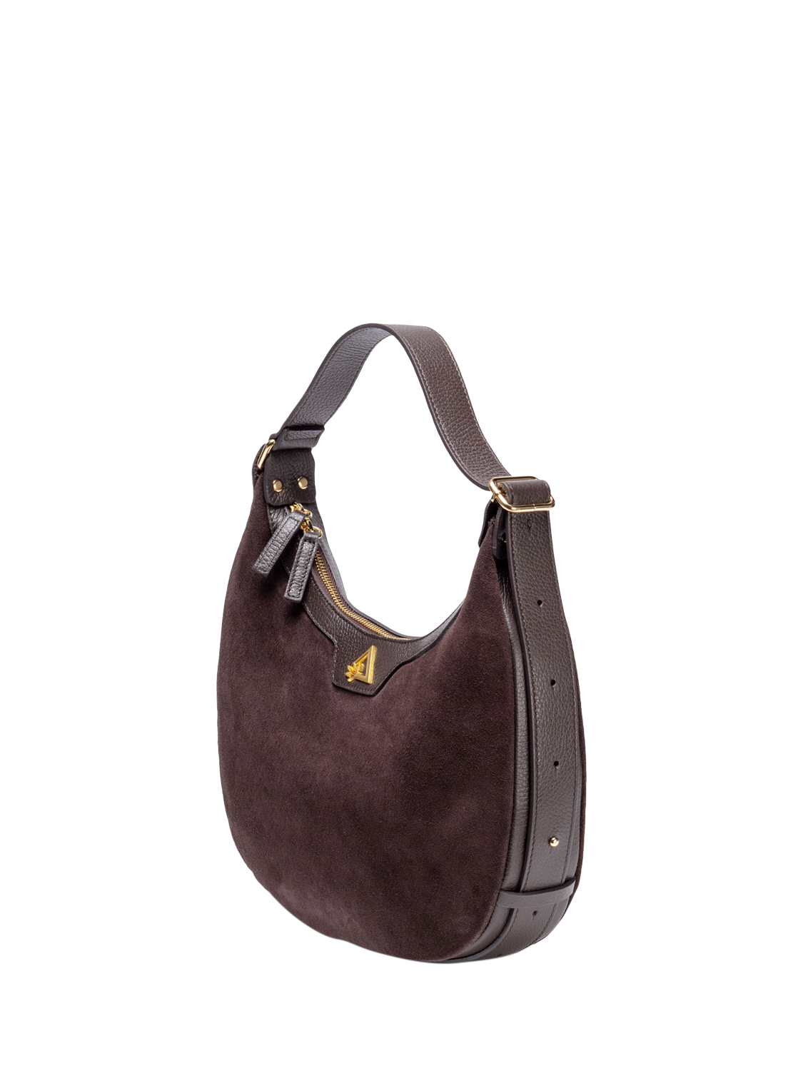Product image 2 of 4, which shows Hay Life Elie Beaumont Pure Suede Shoulder Bag, Chocolate, One Size