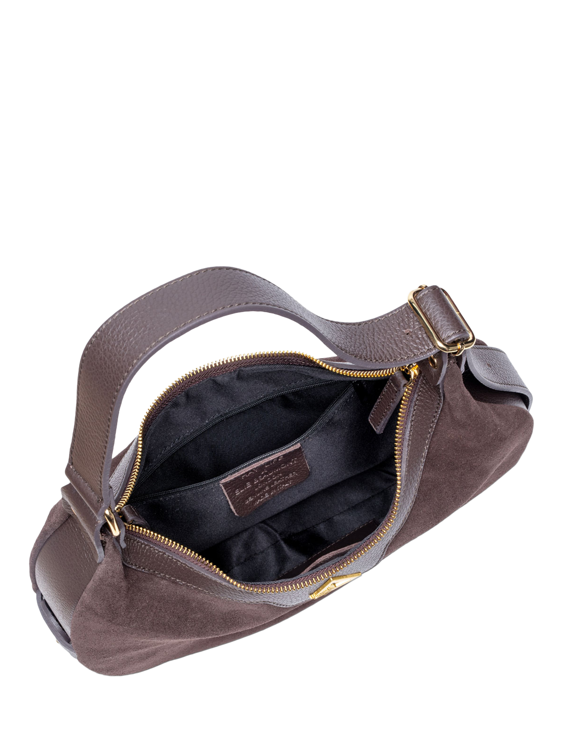 Product image 4 of 4, which shows Hay Life Elie Beaumont Pure Suede Shoulder Bag, Chocolate, One Size