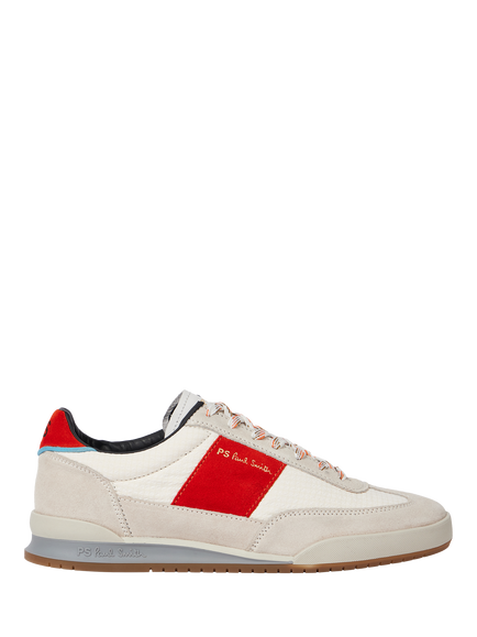 Paul Smith Dover Leather Blend Trainers, White/Red, White/Red