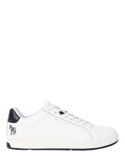 Paul Smith Albany Leather Trainers, White/Navy, White/Navy