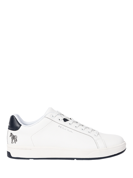 Paul Smith Albany Leather Trainers, White/Navy, White/Navy
