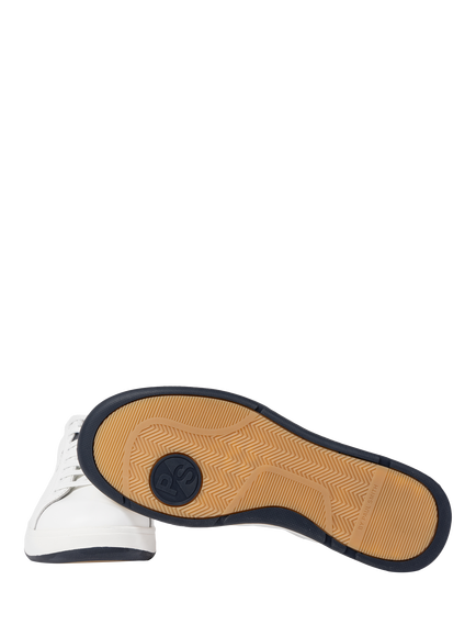 Paul Smith Albany Leather Trainers, White/Navy - view 2, White/Navy