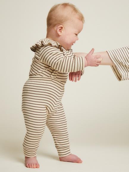 Claude & Co Baby Milking It Strip Leggings, Coco - view 2, Coco