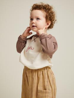 Claude & Co Kids' Jude Grow Raglan Sleeve T-Shirt, Almond & Coco