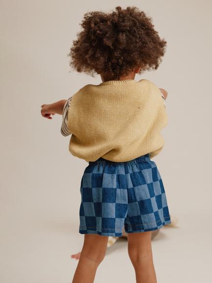 Claude & Co Kids' Noa Yolk Knitted Vest, Mustard - view 2, Mustard