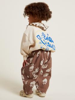 Claude & Co Kids' Emerson Strawberry Print Trousers, Chocolate - view 2, Chocolate