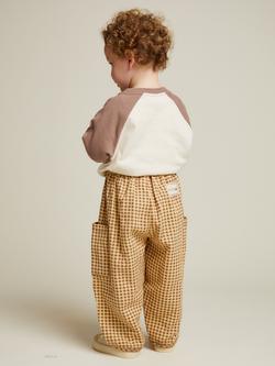 Claude & Co Kids' Emerson Gingham Trousers, Ochre - view 2, Ochre