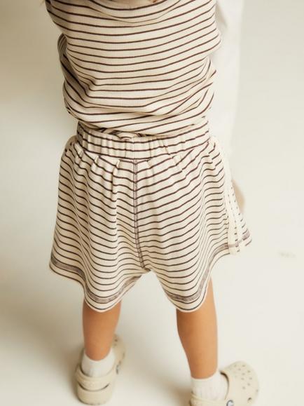 Claude & Co Kids' Harper Striped Shorts, Coco - view 2, Coco