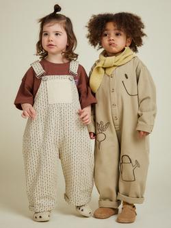Claude & Co Kids' Blythe Radish Dungarees, Cream - view 2, Cream