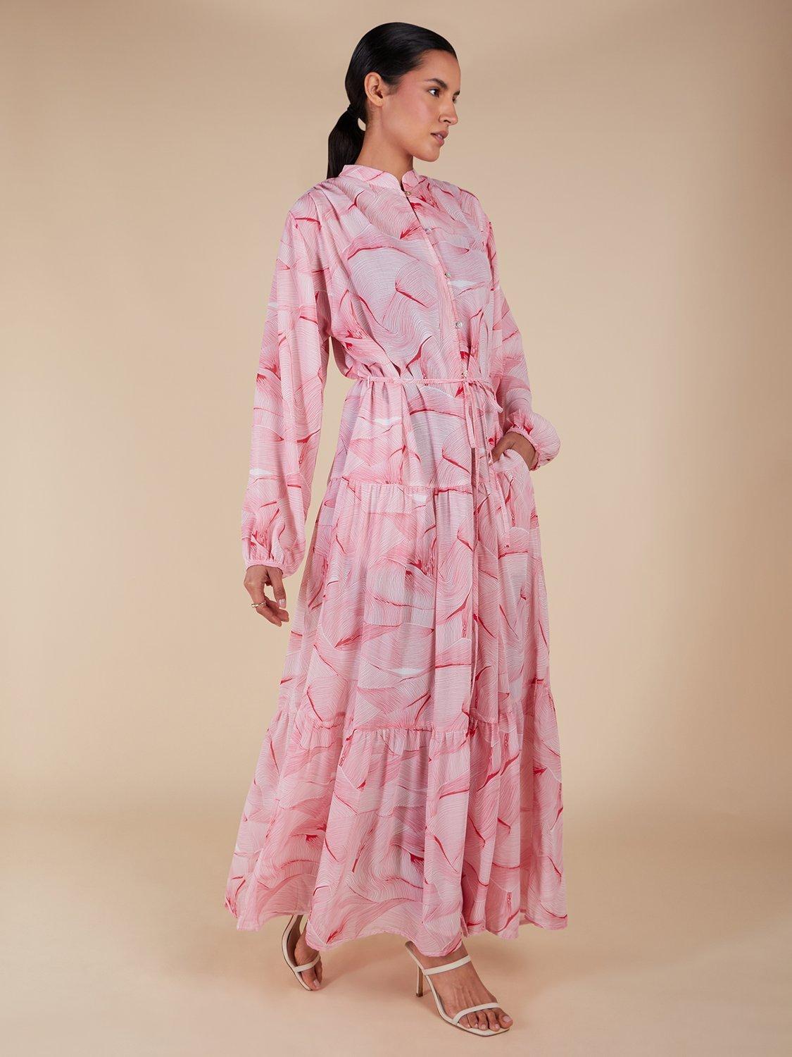 Product image 1 of 4, which shows Aab Palmero Maxi Dress, Pink, S Reg