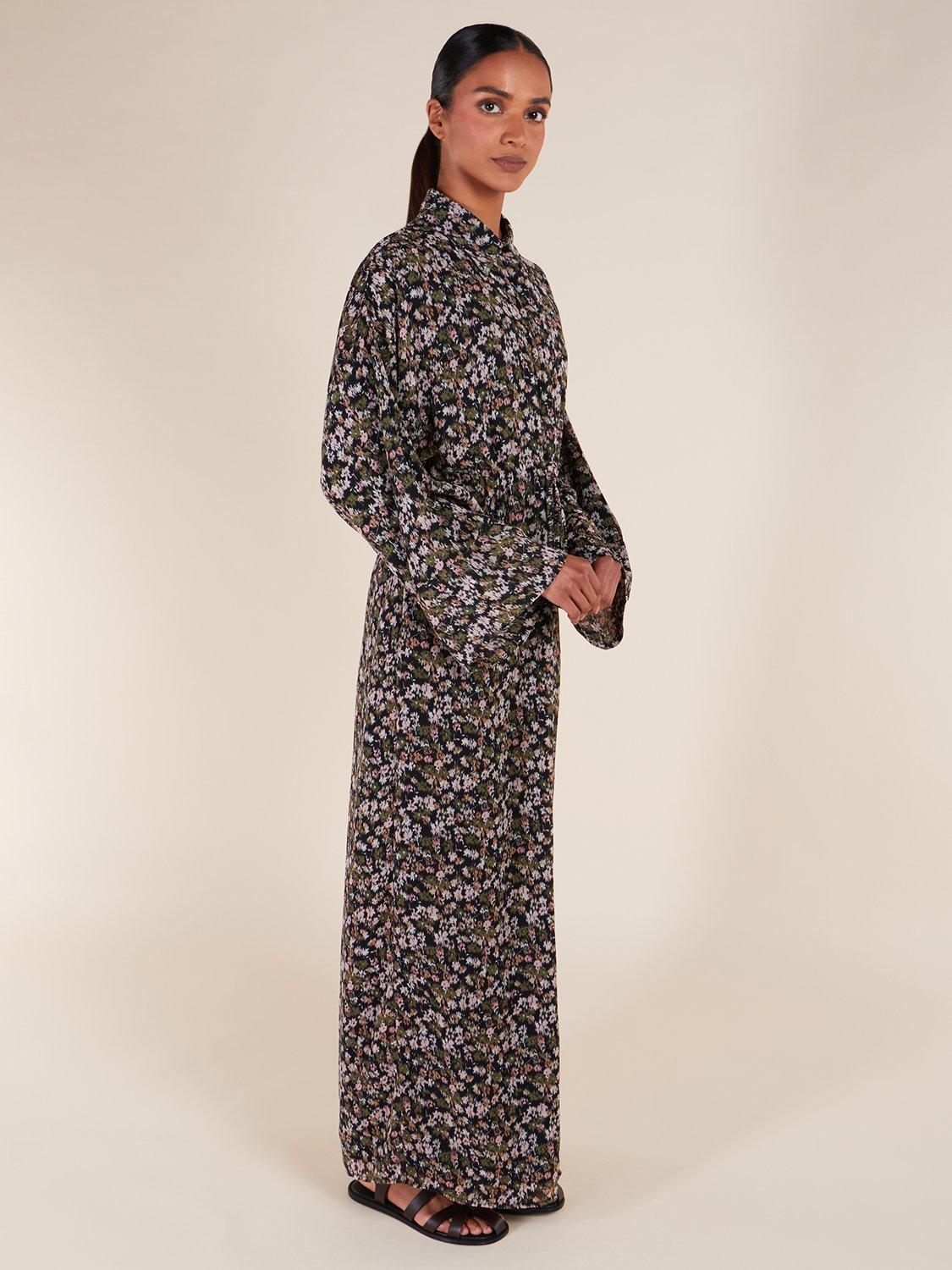 Product image 4 of 6, which shows Aab Pastel Camouflage Maxi Dress, Black/Multi, S Reg