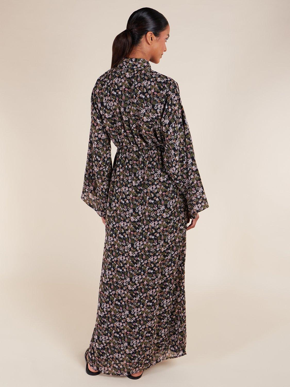 Product image 5 of 6, which shows Aab Pastel Camouflage Maxi Dress, Black/Multi, S Reg