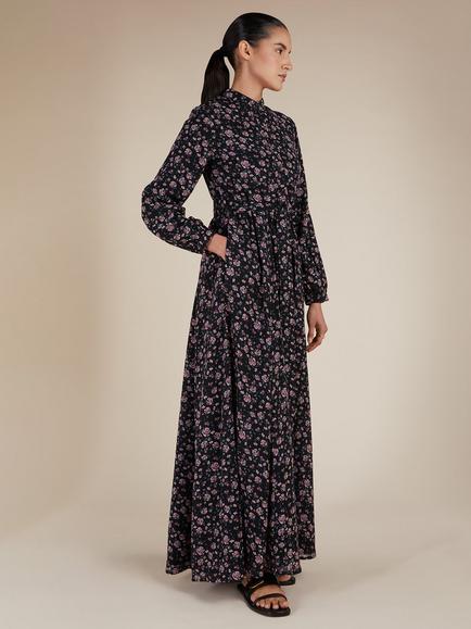 Aab Peony Maxi Dress, Blue/Multi - view 2, Blue/Multi