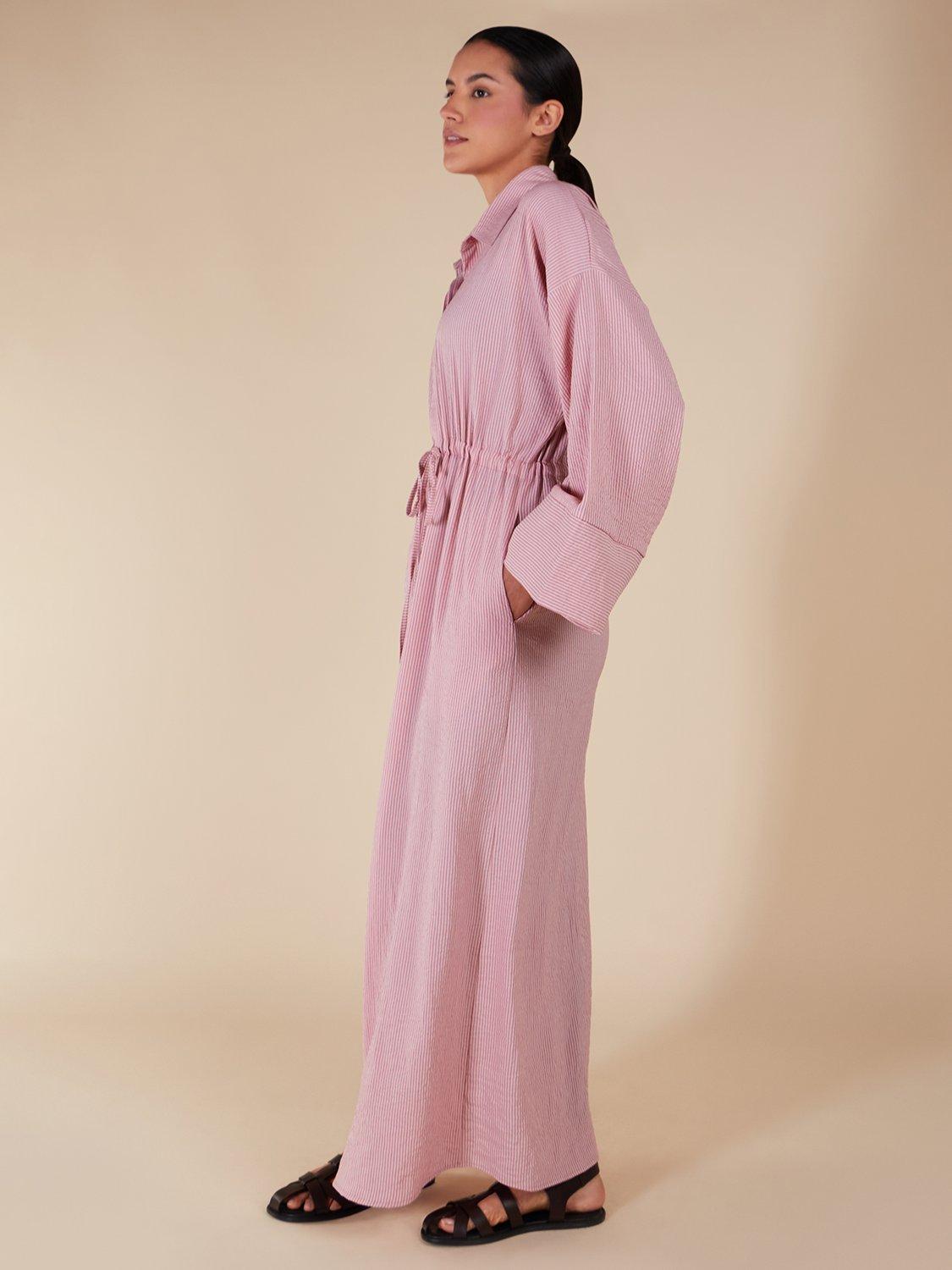Product image 2 of 4, which shows Aab Rock Waist Tie Maxi Dress, Pink, S Reg
