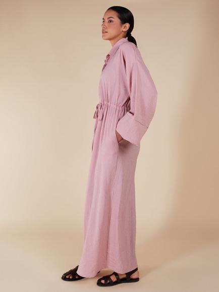 Aab Rock Waist Tie Maxi Dress, Pink - view 2, Pink
